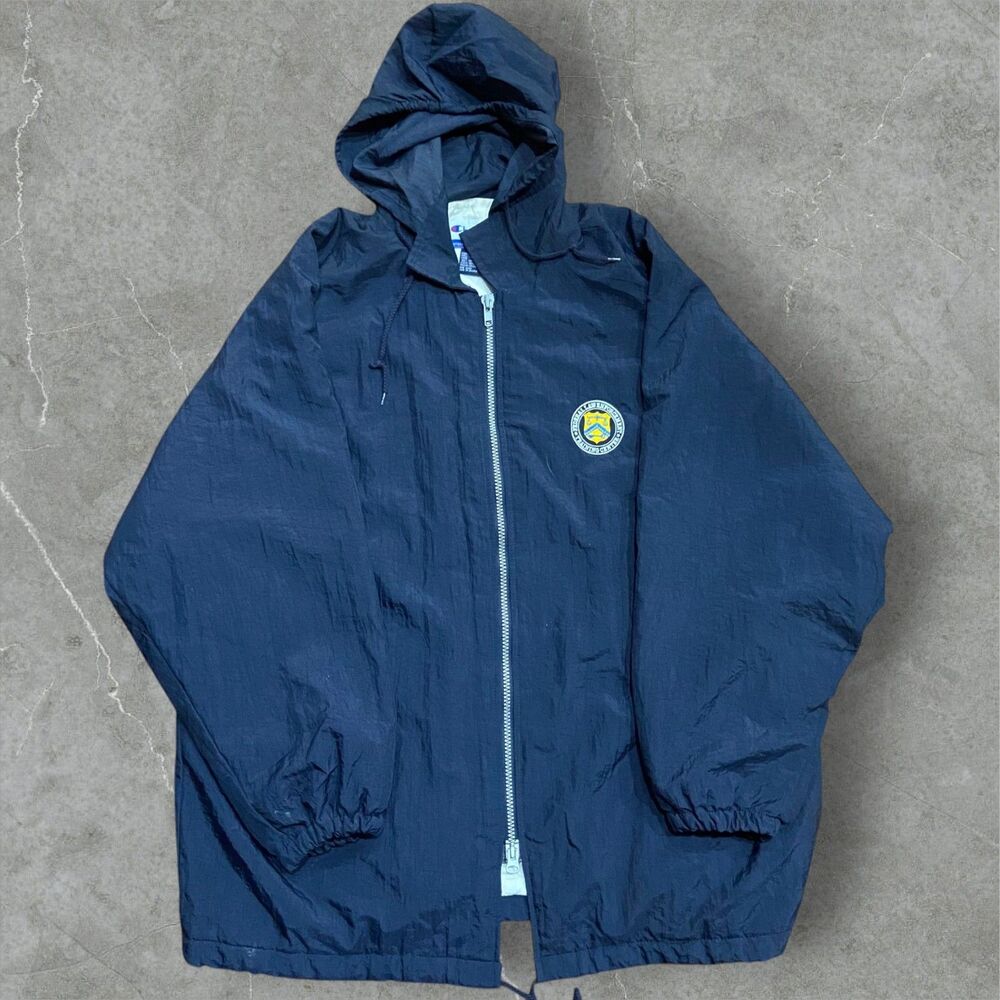 Champion Vintage 90s Federal Law Enforcement Navy Blue Parka Jacket Mens XL